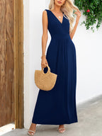 Surplice Neck Sleeveless Maxi Dress - Maxi Dress by Trendsi | Available at Handbags Specialist Headquarter