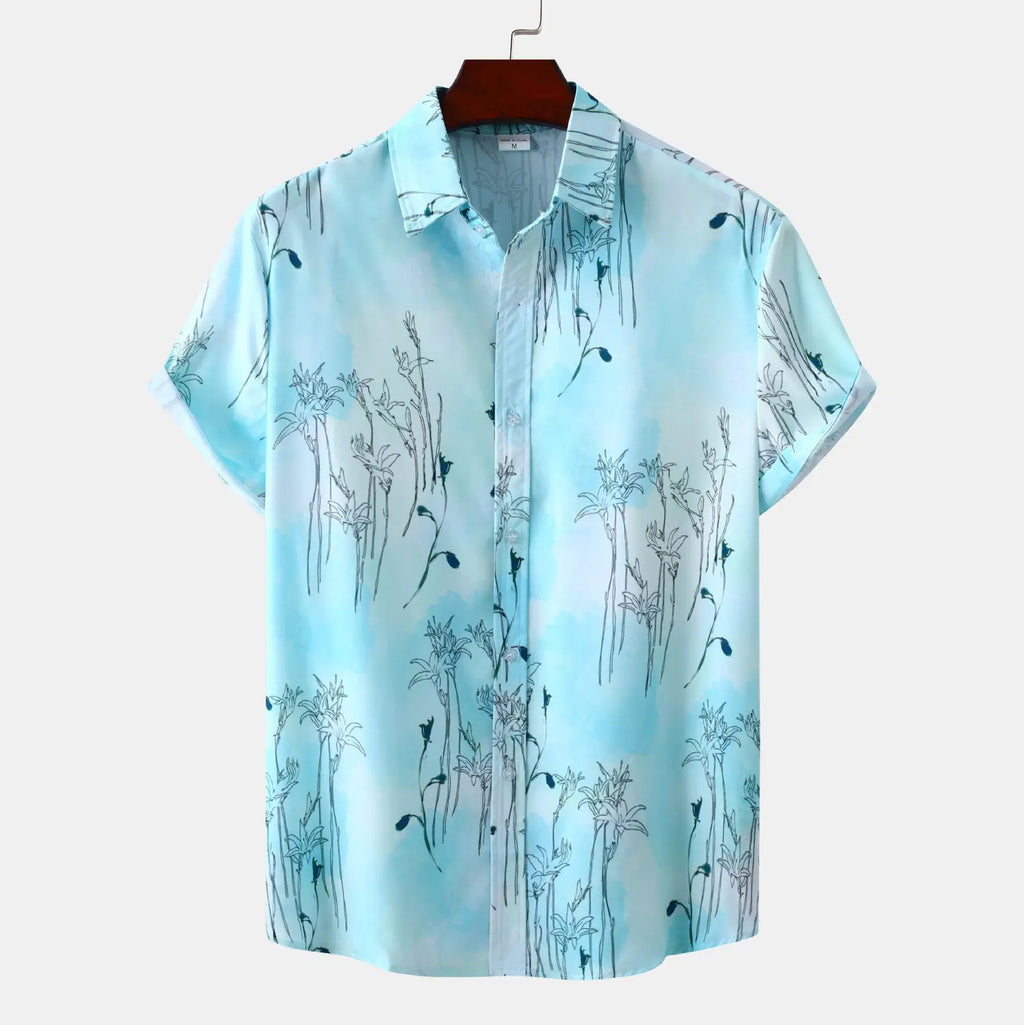 Men's Plus Size Tropical Print Short Sleeve Shirt - Men's Shirts by Trendsi | Available at Handbags Specialist Headquarter