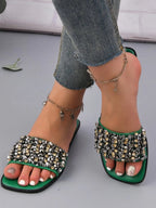 Rhinestone Embellished Open Toe Sandals - Women Sandals by Trendsi | Available at Handbags Specialist Headquarter