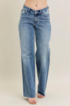 Judy Blue Full Size V - Front Baggy Jeans Plus Size - Women / Jeans & Denim by Trendsi | Available at Handbags Specialist Headquarter