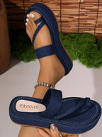 Toe Loop Platform Sandals - Women Sandals by Trendsi | Available at Handbags Specialist Headquarter