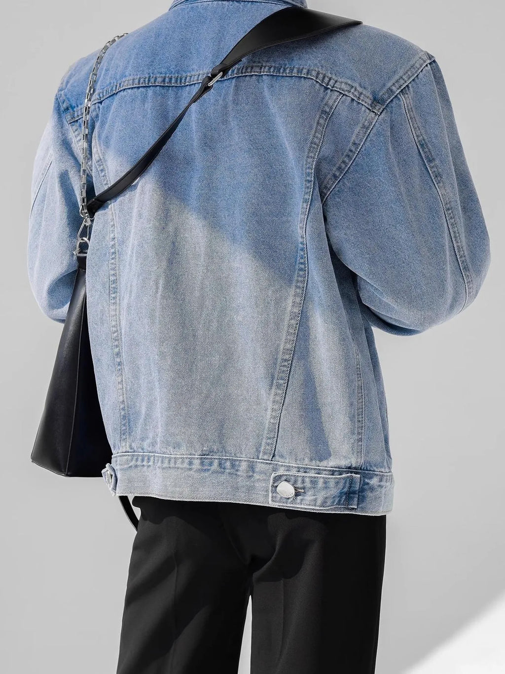 Men's Plus Size Button Up Long Sleeve Denim Jacket - Men's jackets by Trendsi | Available at Handbags Specialist Headquarter