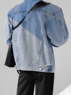 Men's Plus Size Button Up Long Sleeve Denim Jacket - Men's jackets by Trendsi | Available at Handbags Specialist Headquarter