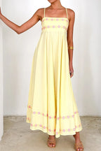 Floral Embroidered Spaghetti Strap Maxi Dress - Maxi Dress by Trendsi | Available at Handbags Specialist Headquarter