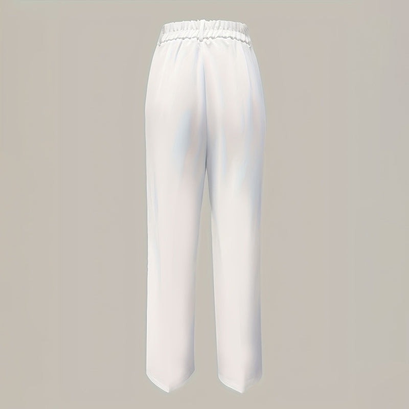 Chic High-Waist Wide Leg Pants - Daily Wear Essential