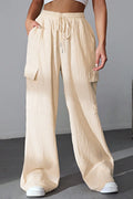 Drawstring Pocketed Wide Leg Pants - Women Pants by Trendsi | Available at Handbags Specialist Headquarter