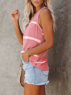 Full Size Striped Round Neck Tank Top Plus Size - Tops by Trendsi | Available at Handbags Specialist Headquarter