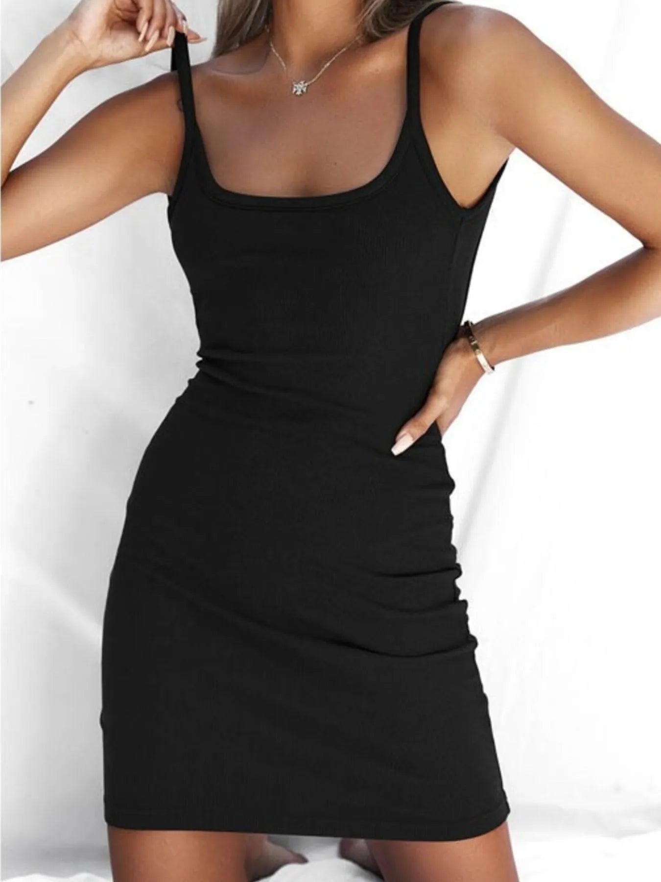 Backless Scoop Neck Bodycon Cami Dress - Maxi Dress by Trendsi | Available at Handbags Specialist Headquarter