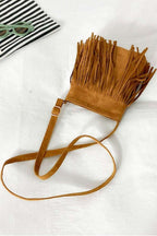 Adored PU Leather Crossbody Bag with Fringe - Crossbody Bag by Trendsi | Available at Handbags Specialist Headquarter