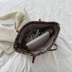 PU Leather Leopard Tote Bag - Tote Bag by Trendsi | Available at Handbags Specialist Headquarter