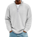 CozyCord Zip Polo: Men's Warm Stand Collar Top - 100001871 by Trendsi | Available at Handbags Specialist Headquarter