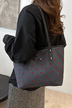 Bow Trim Polyester Tote Bag - Tote Bag by Trendsi | Available at Handbags Specialist Headquarter