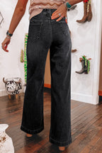 Wide Leg Pocketed High Waist Jeans - Women / Jeans & Denim by Trendsi | Available at Handbags Specialist Headquarter