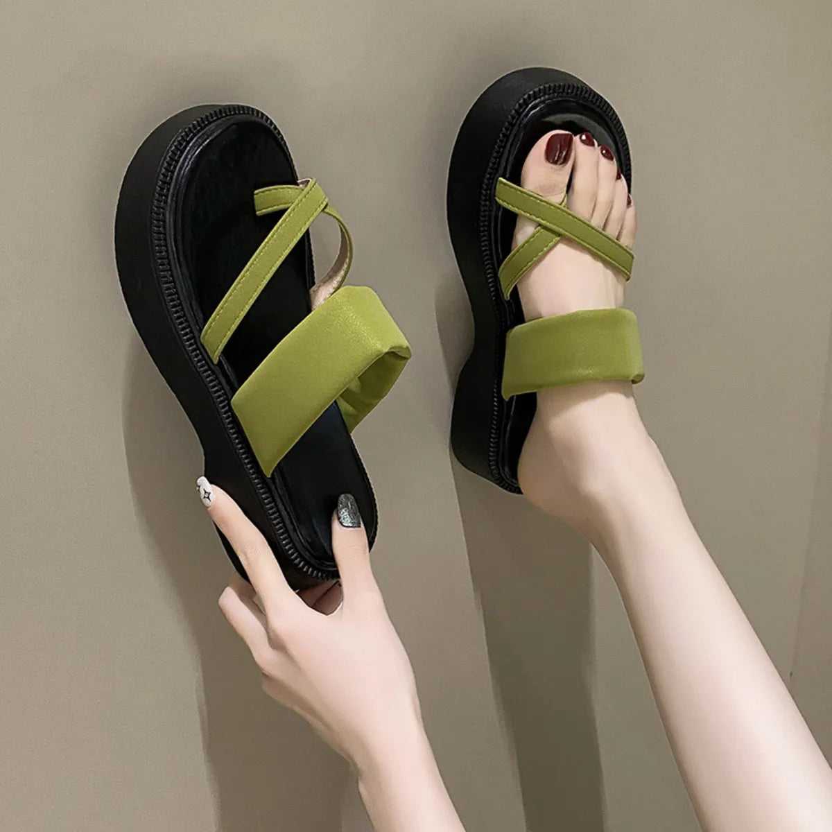 Multi-Strap Platform Sandals - Women Sandals by Trendsi | Available at Handbags Specialist Headquarter
