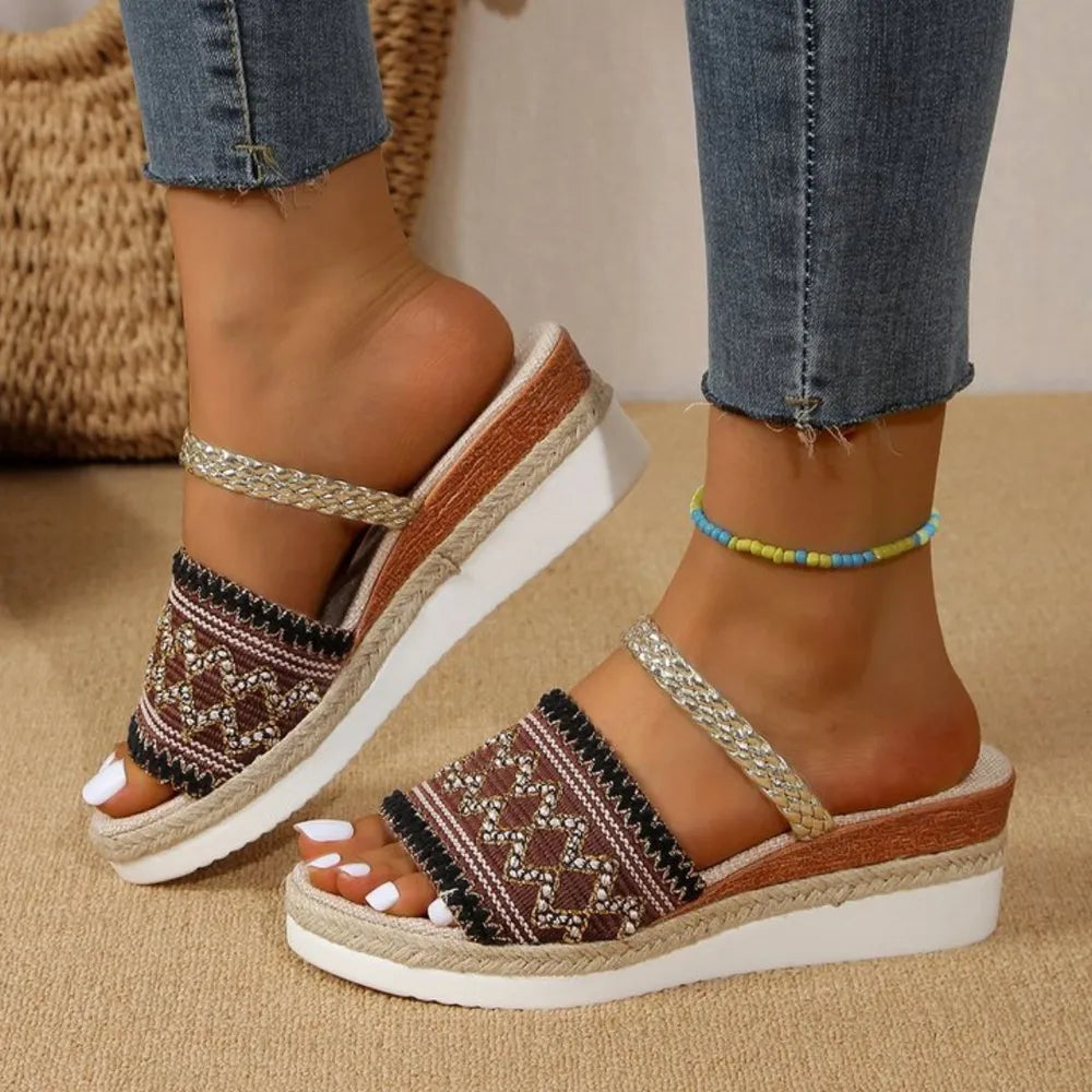 Open Toe Wedge Sandals -  by Trendsi | Available at Handbags Specialist Headquarter