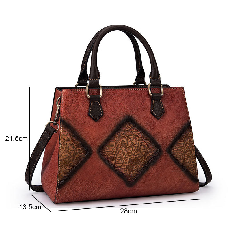 EurAm Vintage Luxe Cowhide Casual Handbag