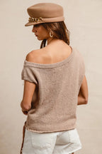 BiBi One Side Off Shoulder Knit Top - Tops by Trendsi | Available at Handbags Specialist Headquarter
