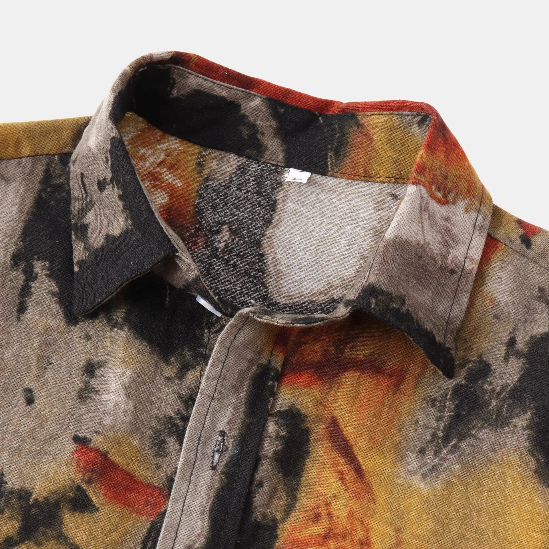 Men's Plus Size Abstract Print Short Sleeve Button-Up Casual Shirt - mens-shirts by Trendsi | Available at Handbags Specialist Headquarter