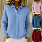 LuxeKnits: Women's Cozy Lapel Sweater