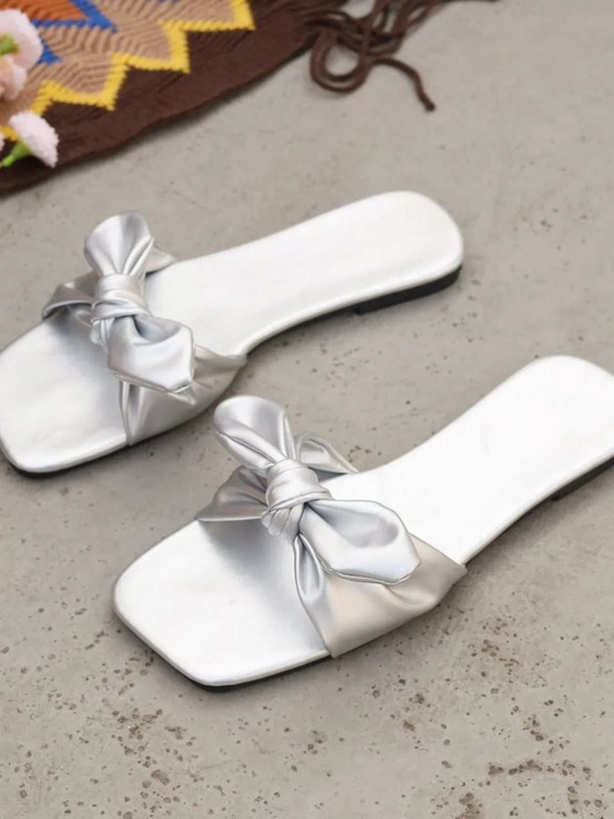 Bow Knot Slide Sandals - Women Sandals by Trendsi | Available at Handbags Specialist Headquarter