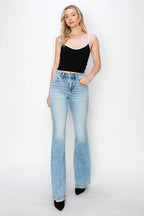 RISEN High Rise Bootcut Jeans - Women / Jeans & Denim by Trendsi | Available at Handbags Specialist Headquarter