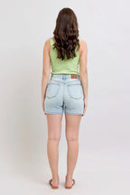Judy Blue Full Size 2 Button Denim Shorts with Pockets Plus Size - Women / Jeans & Denim by Trendsi | Available at Handbags Specialist Headquarter
