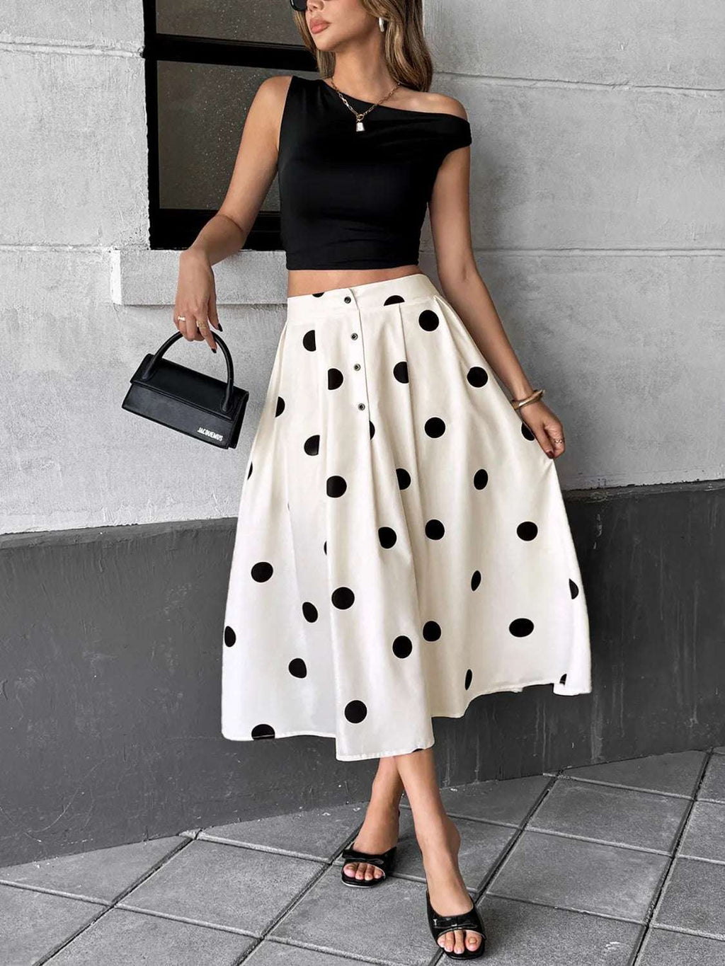 Polka Dot Skirt - Skirts by Trendsi | Available at Handbags Specialist Headquarter
