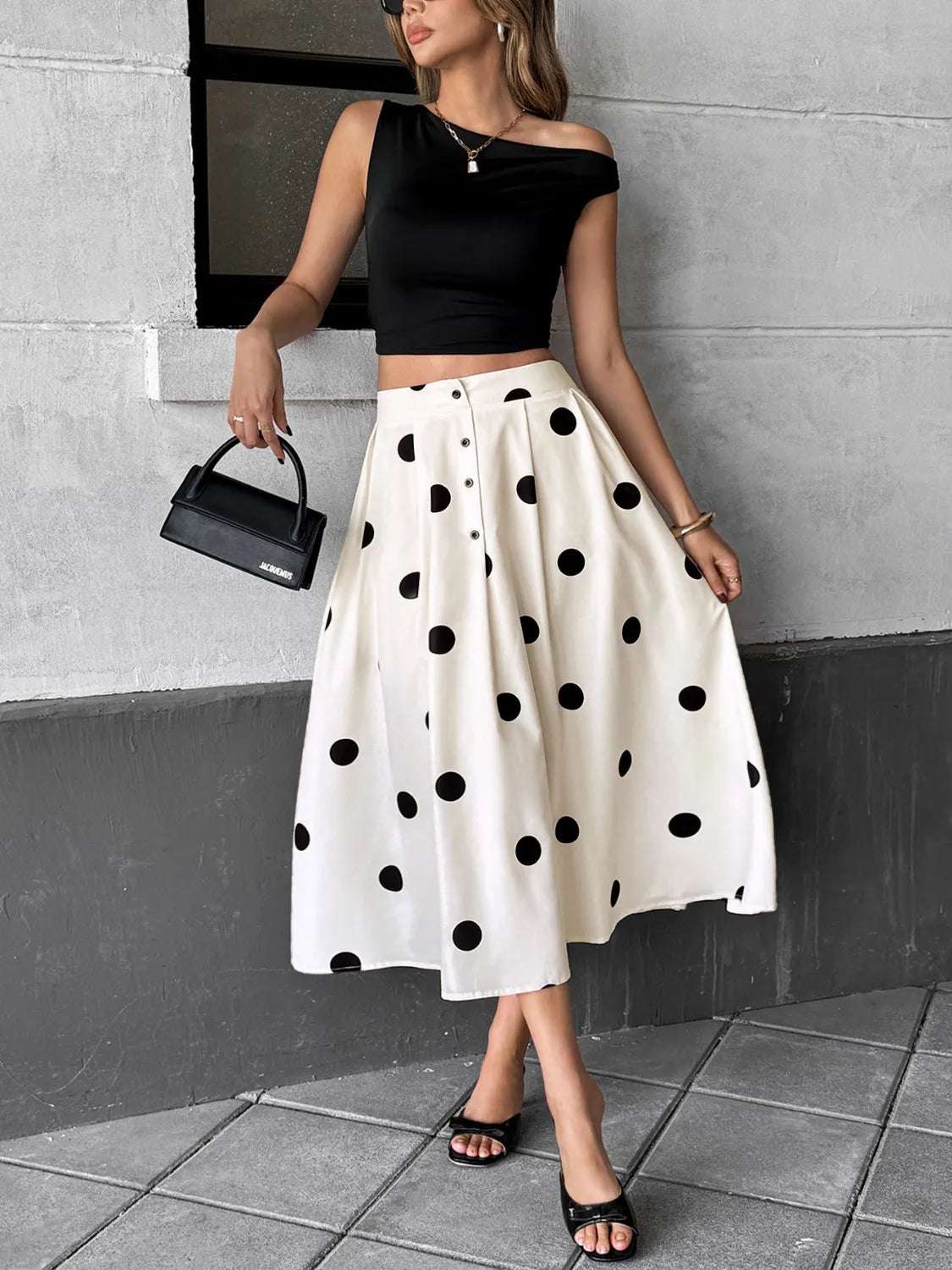 Polka Dot Skirt - Skirts by Trendsi | Available at Handbags Specialist Headquarter