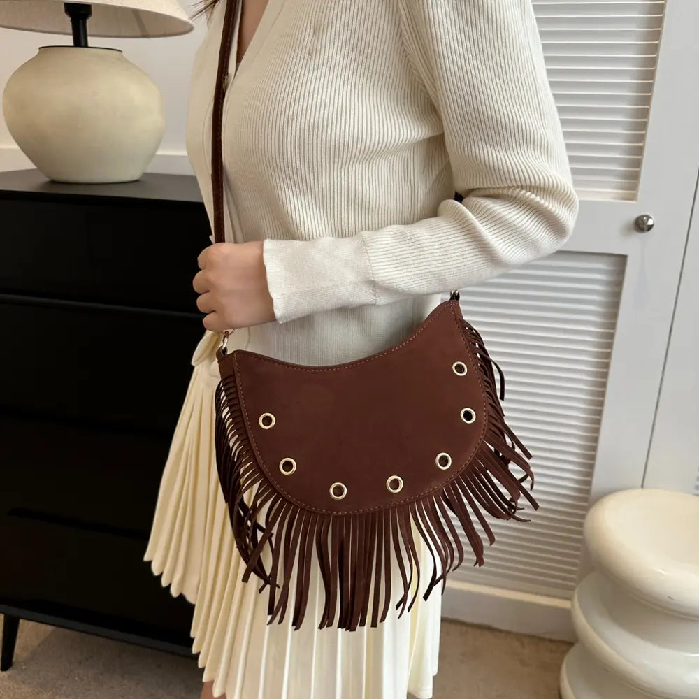 Fringe Detail Crossbody Bag - Handbags by Trendsi | Available at Handbags Specialist Headquarter