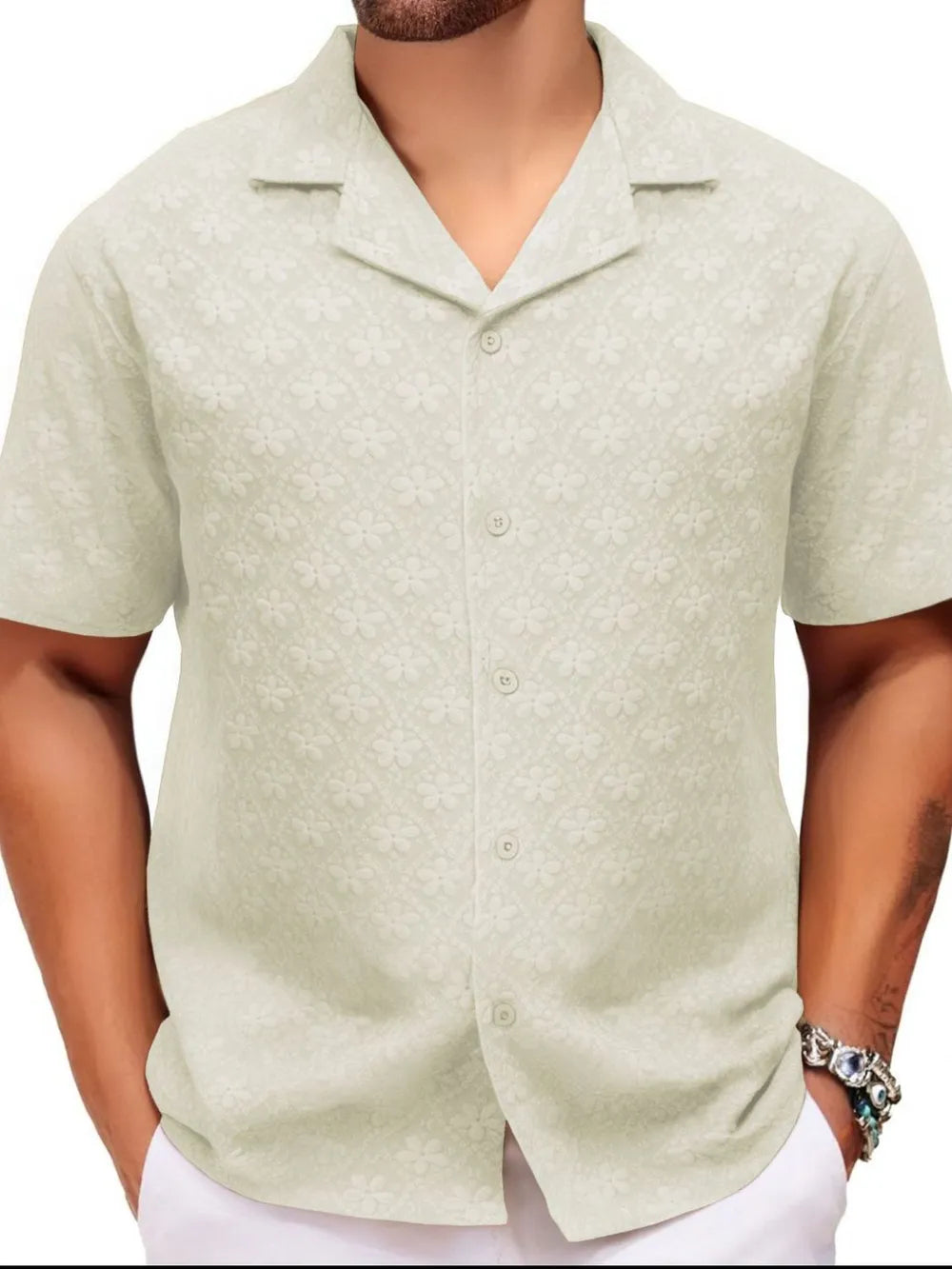 Men's Plus Size Button Down Short Sleeve Shirt - Men's Shirt's by Trendsi | Available at Handbags Specialist Headquarter
