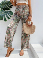 Printed Wide Leg Pants - Women Pants by Trendsi | Available at Handbags Specialist Headquarter