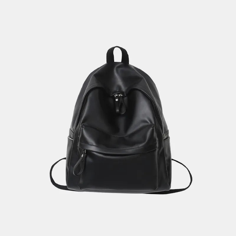 PU Leather Zip Backpack Bag - Leather Backpack Bag by Trendsi | Available at Handbags Specialist Headquarter