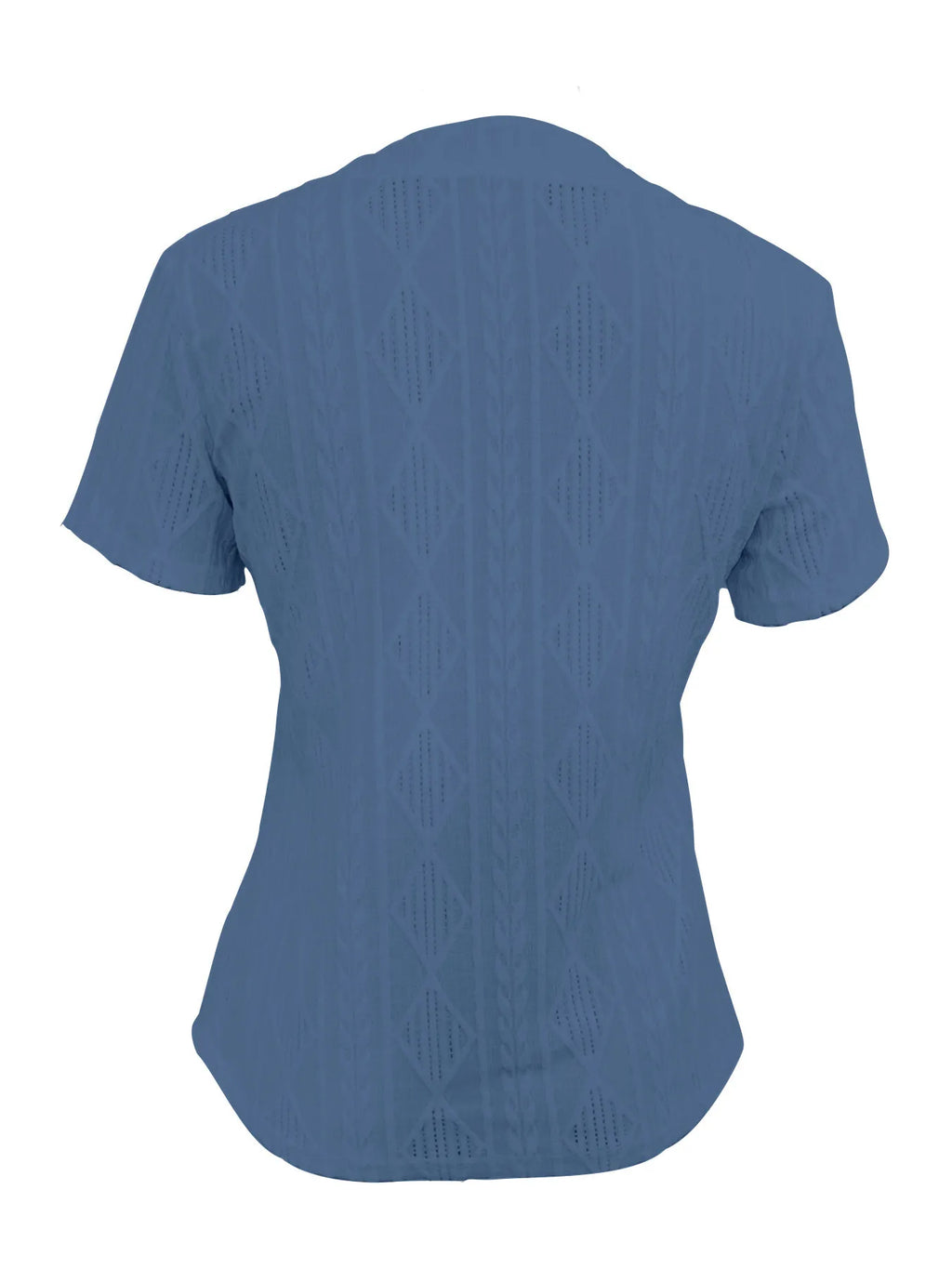 Textured Notched Short Sleeve Blouse - Tops by Trendsi | Available at Handbags Specialist Headquarter