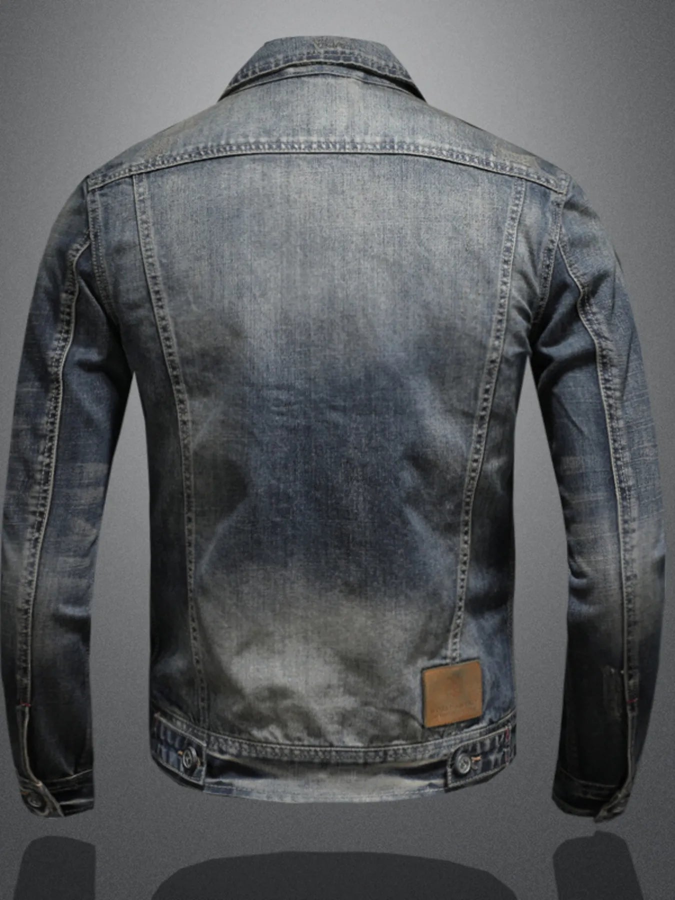 Men's Plus Size Washed Zip Up Denim Jacket with Chest Pockets - Men's jackets by Trendsi | Available at Handbags Specialist Headquarter