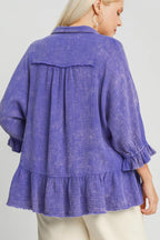 Umgee Plus Size Size Mineral Washed Cotton Gauze Top - Dresses by Trendsi | Available at Handbags Specialist Headquarter