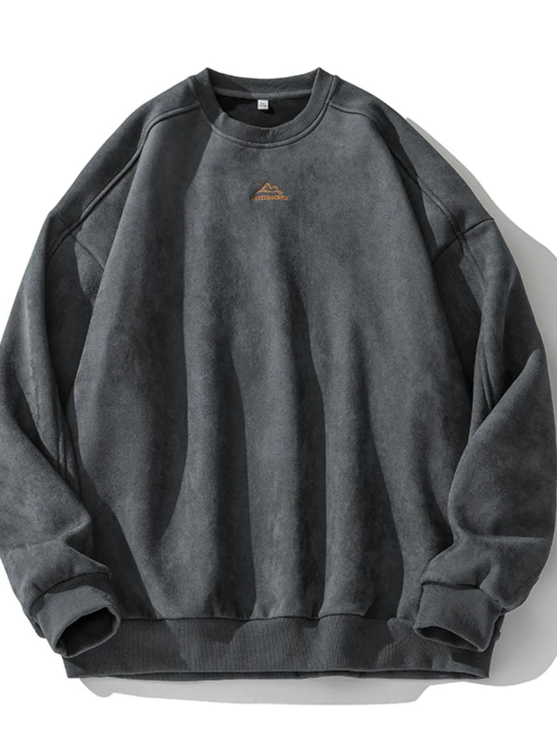 Men's Full Size Round Neck Long Sleeve Sweatshirt Plus Size - Men's Sweatshirts by Trendsi | Available at Handbags Specialist Headquarter