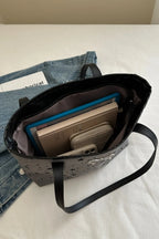 Bow Trim Polyester Tote Bag - Tote Bag by Trendsi | Available at Handbags Specialist Headquarter