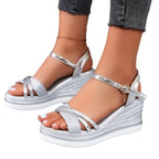 Open Toe Wedge Sandals -  by Trendsi | Available at Handbags Specialist Headquarter