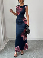 Floral Print Sleeveless Bodycon Maxi Dress - Maxi Dress by Trendsi | Available at Handbags Specialist Headquarter
