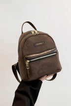 Suede Adjustable Strap Backpack Bag - Handbags by Trendsi | Available at Handbags Specialist Headquarter