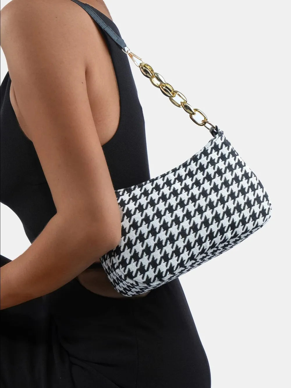 Houndstooth Polyester Handbag - handbags by Trendsi | Available at Handbags Specialist Headquarter