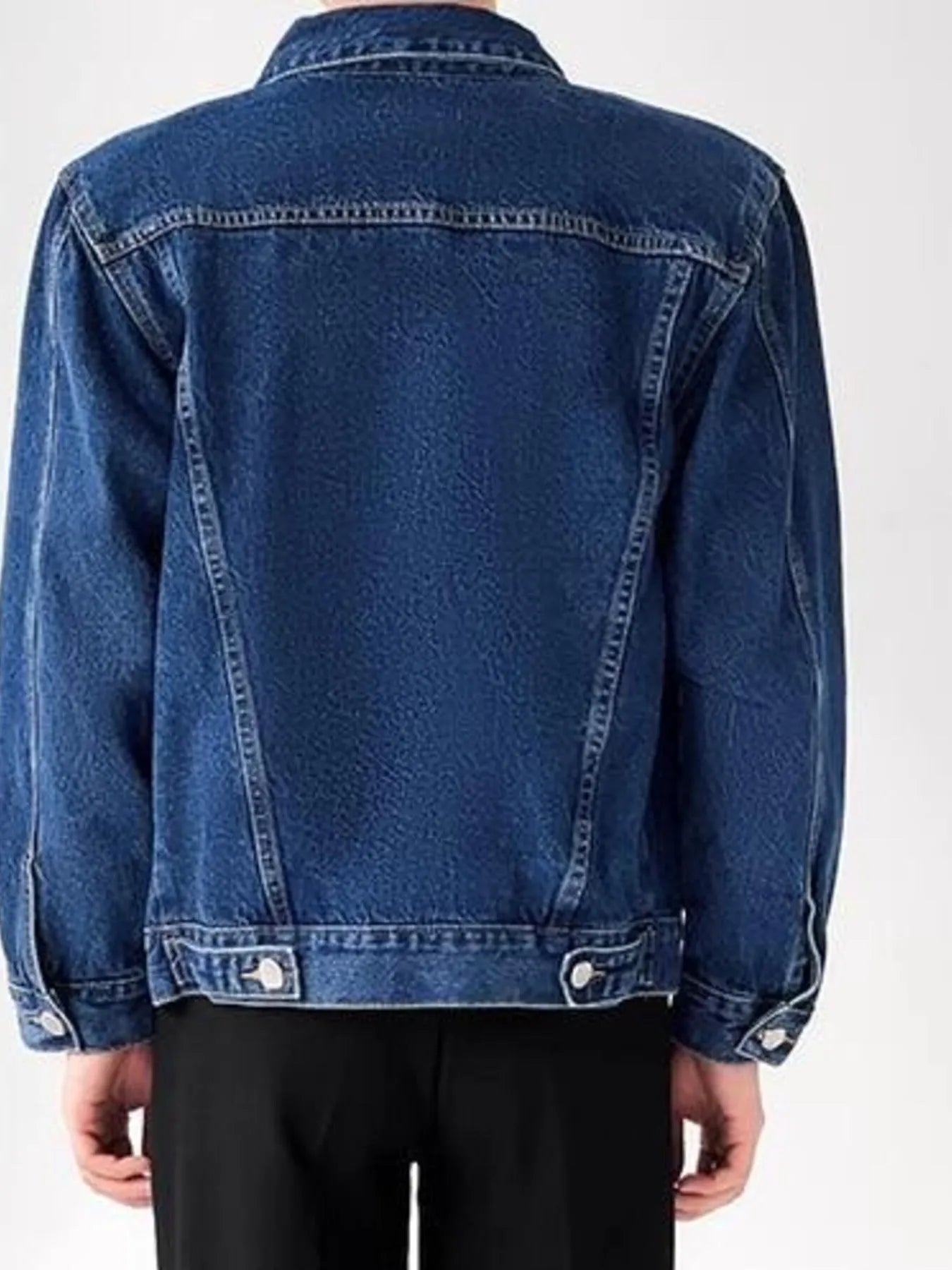 Men's Plus Size Button Up Long Sleeve Denim Jacket - Men's jackets by Trendsi | Available at Handbags Specialist Headquarter