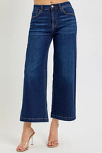 RISEN High Rise Crop Wide Jeans - Women / Jeans & Denim by Trendsi | Available at Handbags Specialist Headquarter