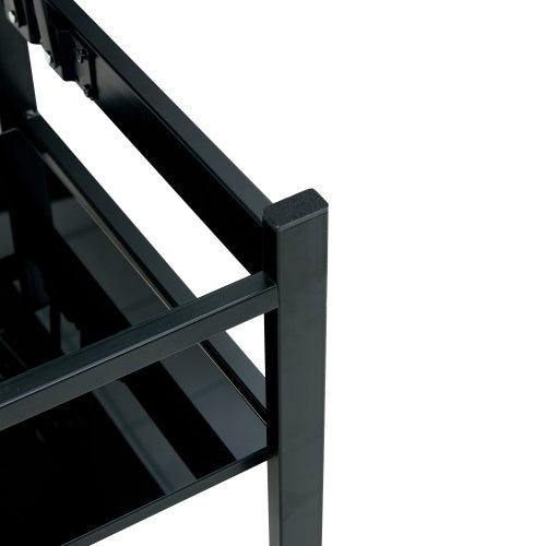 Elevate: Sleek 2-Layer Black Glass Coffee Table - decor by Trendsi | Available at Handbags Specialist Headquarter