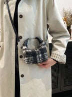 Fuzzy Polyester Mini Handbag with Zipper - Tote Bag by Trendsi | Available at Handbags Specialist Headquarter