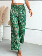 Printed Wide Leg Pants - Women Pants by Trendsi | Available at Handbags Specialist Headquarter
