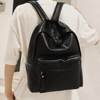 PU Leather Zip Backpack Bag - Leather Backpack Bag by Trendsi | Available at Handbags Specialist Headquarter