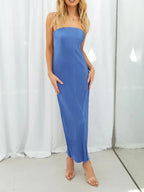 Lace-Up Back Tube Maxi Dress - Maxi Dress by Trendsi | Available at Handbags Specialist Headquarter