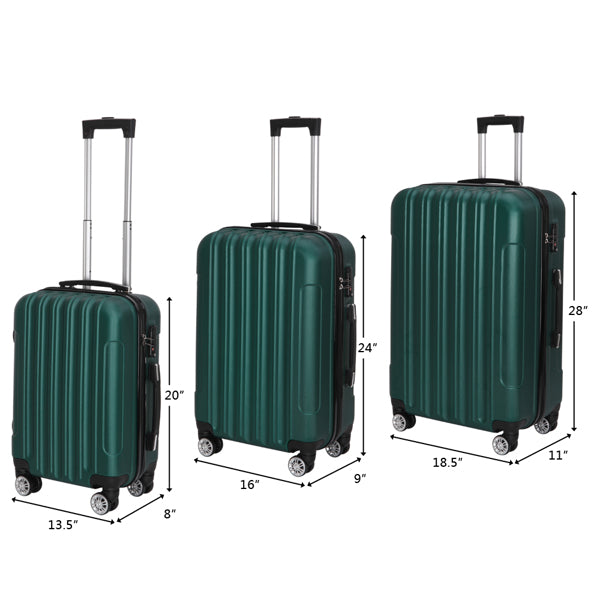 Tri-Size Glide: Universal Alloy Luggage Set - Travel Sets by Trendsi | Available at Handbags Specialist Headquarter