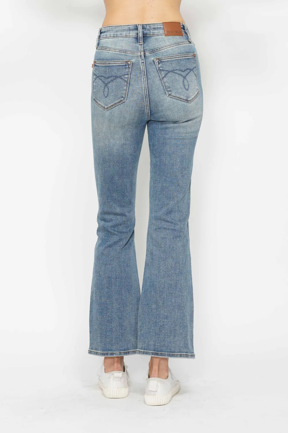 Judy Blue Full Size Tummy Control Back Embroidered Pocketed Bootcut Jeans Plus Size - Women / Jeans & Denim by Trendsi | Available at Handbags Specialist Headquarter